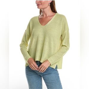 Eileen Fisher Organic Linen V-Neck Box-Top Size XS Cropped